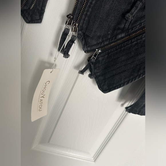 ChouYatou black denim studded jacket - Picture 2 of 7